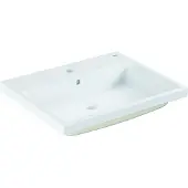 GROHE Cube keramiek inbouw wastafel 60,5x49 kr.gat+overl.pureguard wit