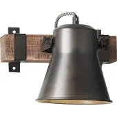 Brilliant Wandlamp Decca Zwart Met Bruin