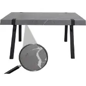 Mendler Eettafel -L54, keukentafel eetkamertafel, industrieel metaal 150x90cm ~ marmer look grijs
