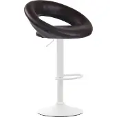 CLP Barstoel Olinda - kunstleer, wit frame - bruin
