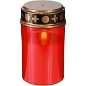 Lumineo Grafkaars op batterijen | | 12.5 x 7.5 cm (Rood, Warm wit)