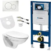 Geberit Wandtoilet met soft-close deksel. SIGMA wandanker, compleetset met bijpassend voorwandelement