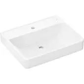 Hansgrohe wastafel Xanuia Q, 600x480 mm, met kraangat, zonder overloop, SMC wit, artikelnummer 61150450