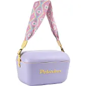 Polarbox Retro Textiel Koelbox Band Geel - Luxe Leren Accent