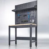 Datona Werkbank PREMIUM eiken 119 cm breed - Zwart