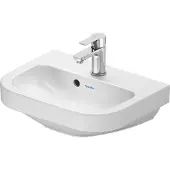 Duravit D-Code wastafel, met kraangat, met overloop, 450x335x145mm, wit hoogglans, 0748450000