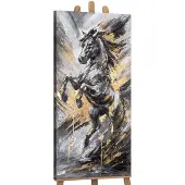 YS Canvas schilderij panoramisch 115x50 handgeschilderd explosie van vrijheid abstract – -Art Gallery – Uitbundige wanddecoratie voor woonkamer – Modern schilderij voor hal