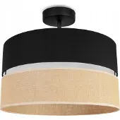 Light11 HOME Plafondlamp met jute lampenkap, 40 cm, zwart