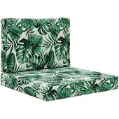 vidaXL Buitenbankkussen Polyester Bladpatroon 60 x 60 x 8 cm
