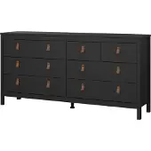 Ebuy24 Madrid kommode 8 laden zwart mat.