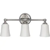 Elstead Lighting Wandlamp Huguenot Lake, dimbaar, chroom / zilver, Badkamer, Glas, Modern, Wandlamp