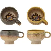 Bloomingville Mok aardewerk bruin Oculus - set van 2