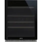Smeg Inbouw Wijnklimaatkast Wijnklimaatkast, Dolce Stil Novo, Inbouw, Positie scharnier: Rechts, Zwart, 38, G