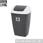 Urban Living "PASHA" FLIP PRULLENBAK 25L TWEEKLEURIG WIT EN MOONROCK