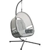 Beliani ALVIANO - Hangstoel - Lichtgrijs - Metaal
