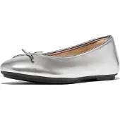 FitFlop Women Delicato Ballerina Metallic Silver-Schoenmaat 40