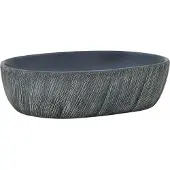 Syfax Opzetwasbak ovaal 47x33x13 cm keramiek zwart en grijs