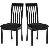 LeafDesign Eetkamerstoel, massief eikenhout, stoel, set van 2x Roma 9, zwart