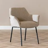 Bronx Scandinavische eetkamerstoel Sten gerecyclede stof taupe