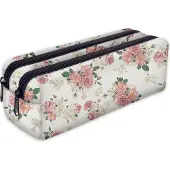 Ferocity Etui, pennenetui, etui met 2 vakken, schooletui, grappig 3D-motief, bloemen [107]