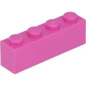 LEGO 50 stuks 3010 steenblokje 1x4, basisstenen, 50 stuks, donkerroze