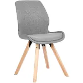 CLP Luna Eetkamerstoel - Modern - Rugleuning - 136 kg - Stof/grijs