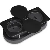 Sotech Dubbele, ingebouwde stopcontact hoekig zwart met Schuko / USB