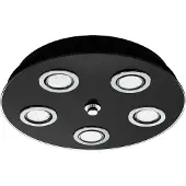 Eglo 33805 GRATTINO LED wand- en plafondlamp, 5x2,8W, diameter 350mm, zwart