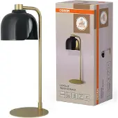 Osram DECOR Corolle Tafellamp, Zwart Metaal Glas, G9 Versie, Textielkabel, Retro stijl