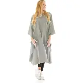 Xanitalia Hairdressing Cape Pro Capa Grey con botones (130 x 150 cm)