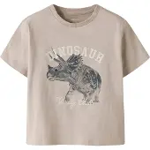 Name it MINI T-shirt grijs Jongens Stretchkatoen Ronde hals Printopdruk - maat 98