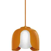 Osram DECOR Corolle Hanglamp, Oranje Metaal Glas, E27 Versie, Textielkabel, 200mm, Retro stijl
