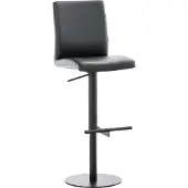 CLP barkruk Cadiz met kunstlederen bekleding, draaibaar en in hoogte verstelbaar, belastbaar tot 240 kg | Kleur: zwart. Frame: zwart