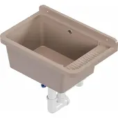 QLS Gootsteen 50x34 cm van Kunststof met Sifon Beige Garage Werkplaats 11120