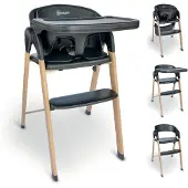 Babygo Levels Black Wood Kinderstoel