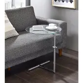 Idimex Bijzettafel LEONIE, in hoogte verstelbaar - helder glas