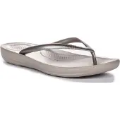 Fitflop tm Iqushion Dames Ergonomische Teenpost Sleehak Slippers Zilver