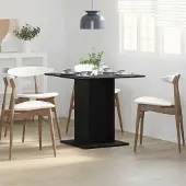 Prolenta Maison Exclusive - Eettafel, zwart, eikenlook, 80x80x75 cm, houtvezel