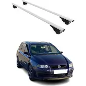 Omtec Draagbalken bagagedrager voor Fiat Stilo 2002-2008, metalen basisdrager, zilver, 2-delig