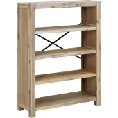 vidaXL Boekenkast met 4 schappen 80x30x110 cm massief acaciahout