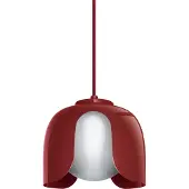 Osram Decor Corolle hanglamp, rood, metaal en glas, E27 fitting, stoffen kabel, 200mm, retrostijl