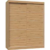 Top E Shop Topeshop IGA 160 ART C complete set, garderobekast voor de slaapkamer, met 7 planken en 2 deuren, eikenhout
