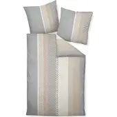 Janine Dekbedovertrek beige / grijs / wit