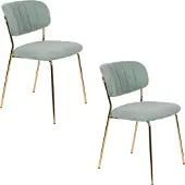 Housecraft living Set van 2 eetkamerstoelen Alina | polyester groen 48x78x56 cm eetkamerstoelen | NADUVI