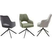 MCA Bangor gestoffeerde stoel met draaibare armleuningen bekleding metaal/stof 2 stuks
