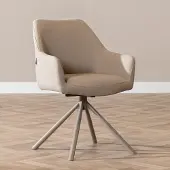 Bronx Scandinavische eetkamerstoel Ida draaibaar gerecyclede stof taupe