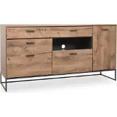 Wohn-Concept Manhattan dressoir van houtmateriaal/metaal Haveleiche cognac/grafiet