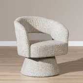 Livin24 Fauteuil Josh draaibaar chenille taupe