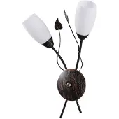 LINDBY wandlamp Stefania, zwart/goud, glas, E14, 42,5cm