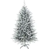 HOMCOM Kerstboom Kunststof, Metaal 109L x 109B x 180H cm Groen+Wit